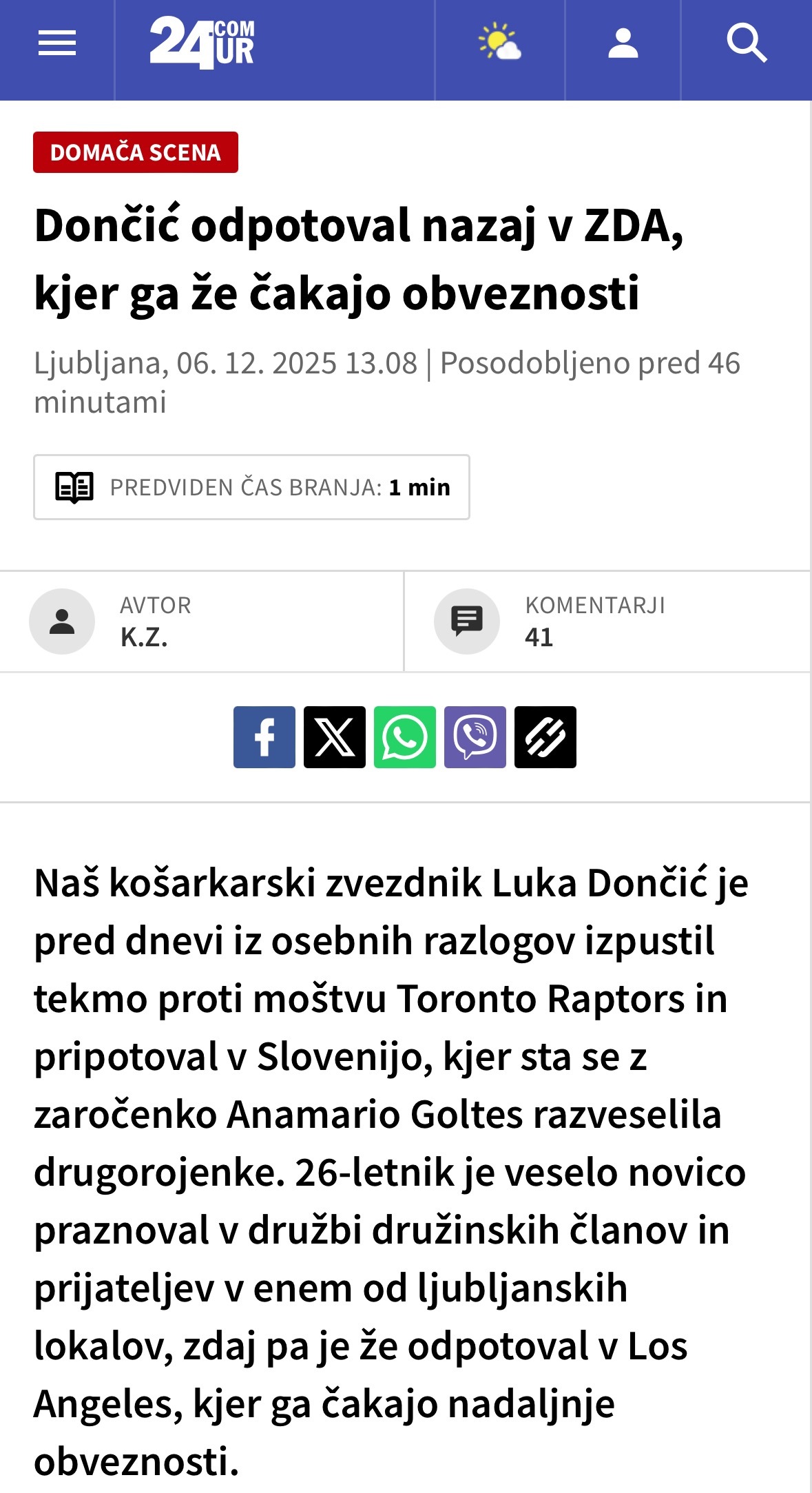 东契奇已经启程返回洛杉矶，摄影师在布尔尼克机场抓拍到了那架私人飞机。 