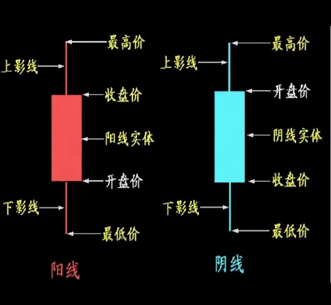 K线——市场的语言 K线是记录价格波动的图形，一根K线包含开盘、收盘、最高、最低