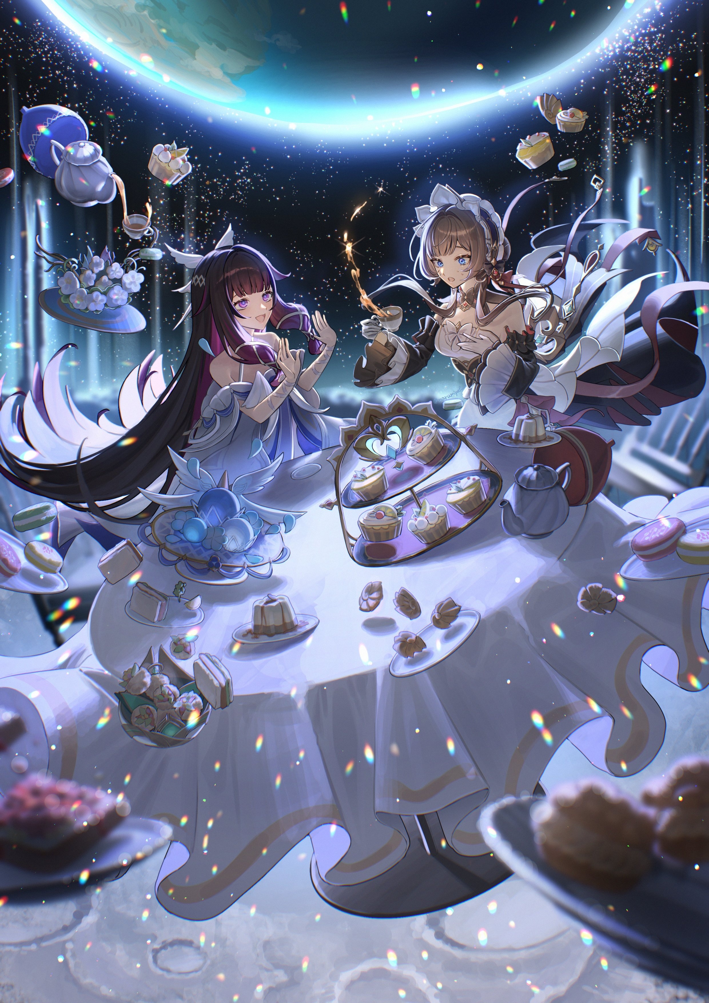 动漫月亮茶会画师：浮莉pid：50258615 