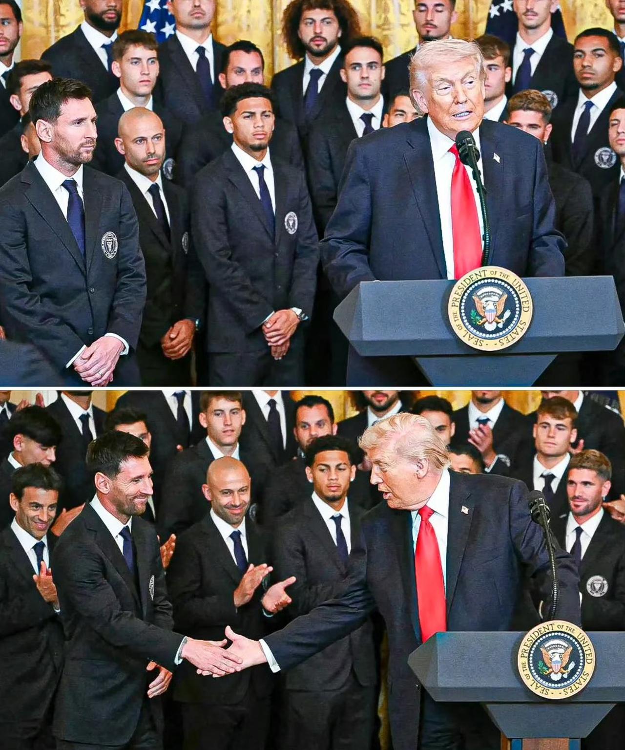 梅西受邀到访白宫，
与特朗普握手，
庆祝迈阿密总冠军！

3月6日，总冠军迈阿密