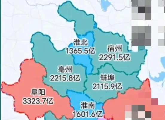 安徽省皖北地区去年一年的GDP经济总量出来了，阜阳GDP遥遥领先领先皖北地区其他