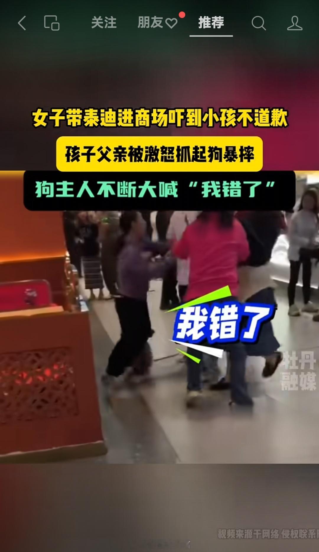 这种情况不知道如何说，尽量不要带自己的狗狗去商场什么的，还有如果自己的狗狗喜欢扑
