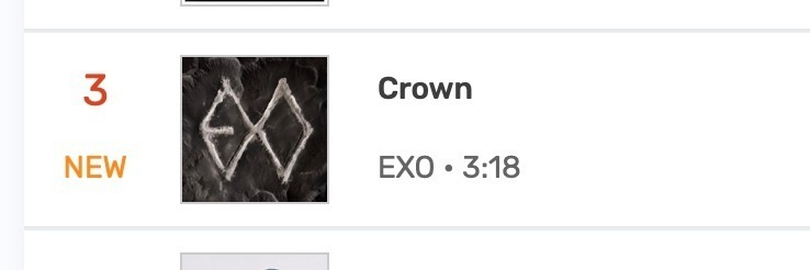 EXO空三EXO新歌空三 EXO回归主打曲《CROWN》空降melon实时第三！