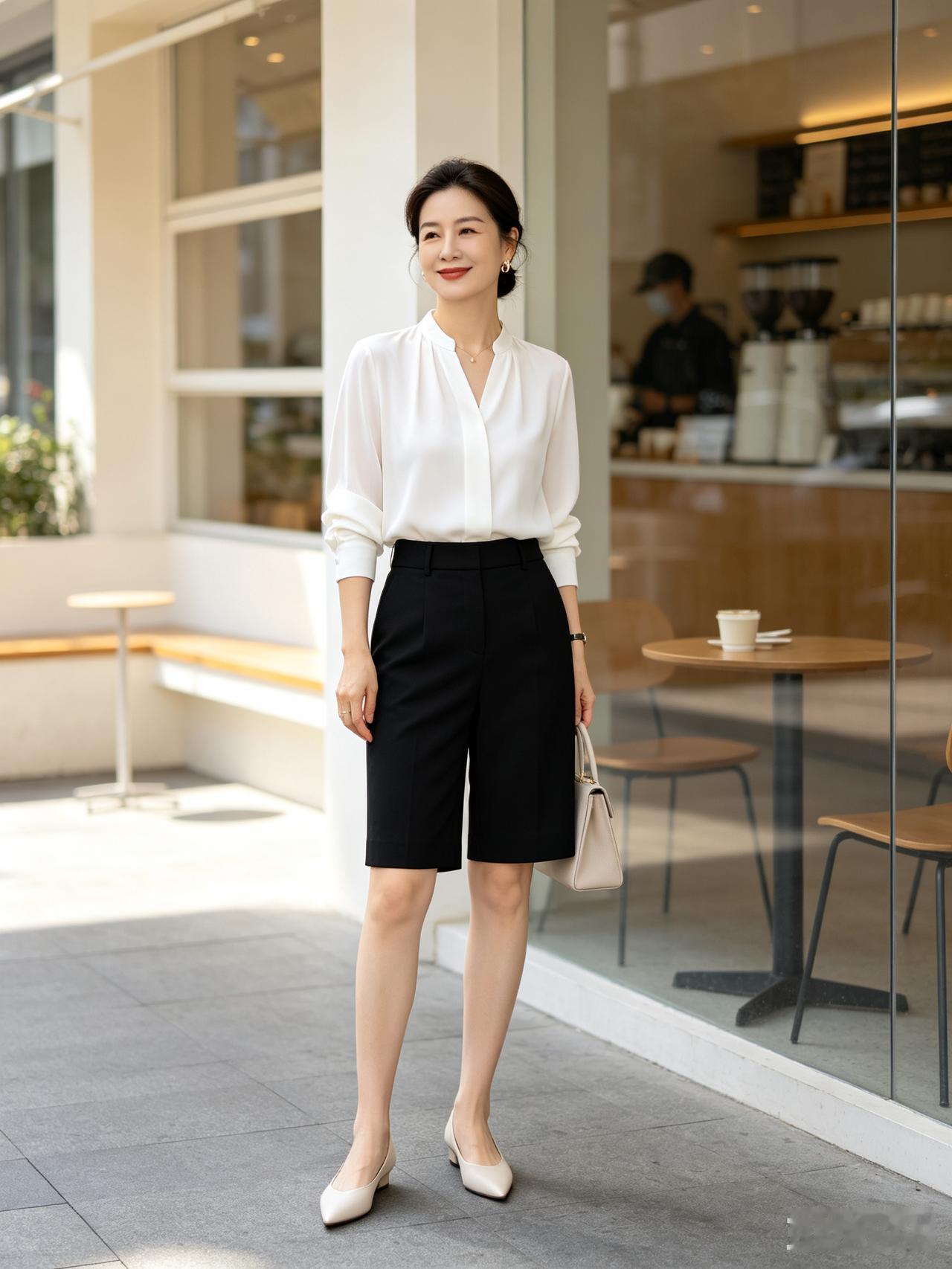 “新知性中年女性热裤穿搭”清爽高级、不低俗、不装嫩。夏款阔腿裤穿搭 长裤阔腿穿搭