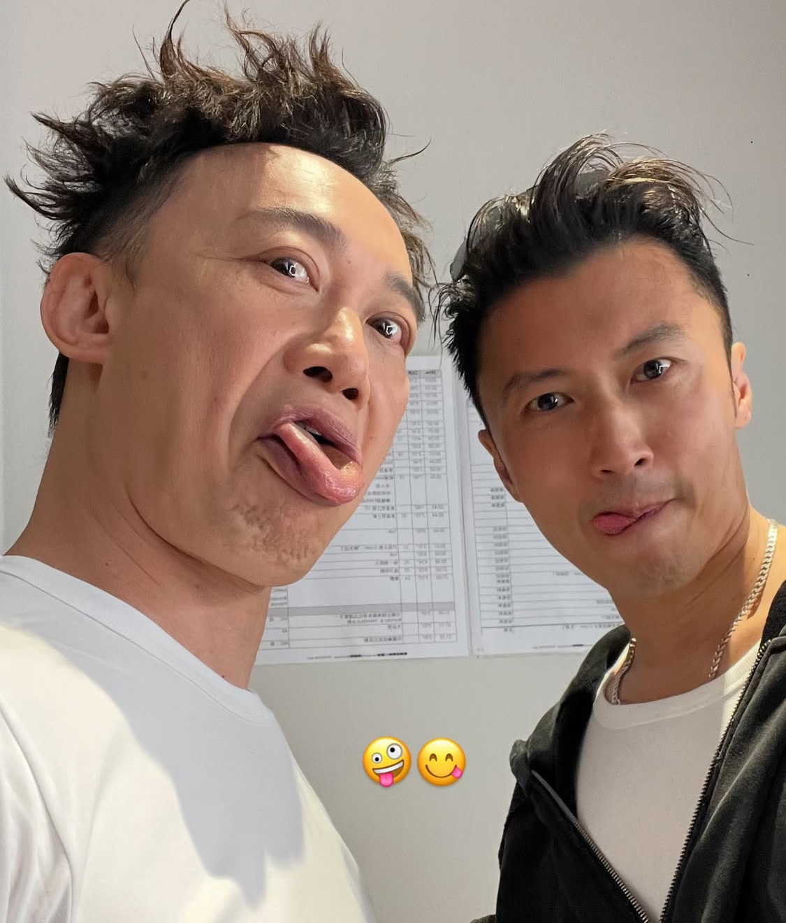 陈奕迅在ins晒出和谢霆锋的搞怪合照。 ​​​