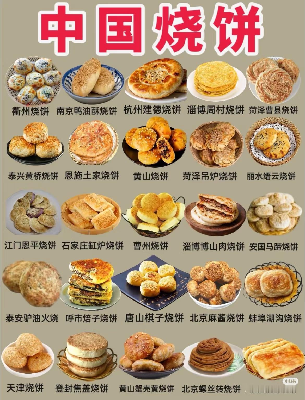 朋友们！地大物博就是这样，烧饼能有这么多款！ 