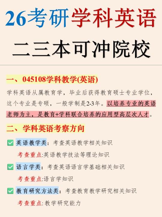 是谁还不了解26学科英语考研？