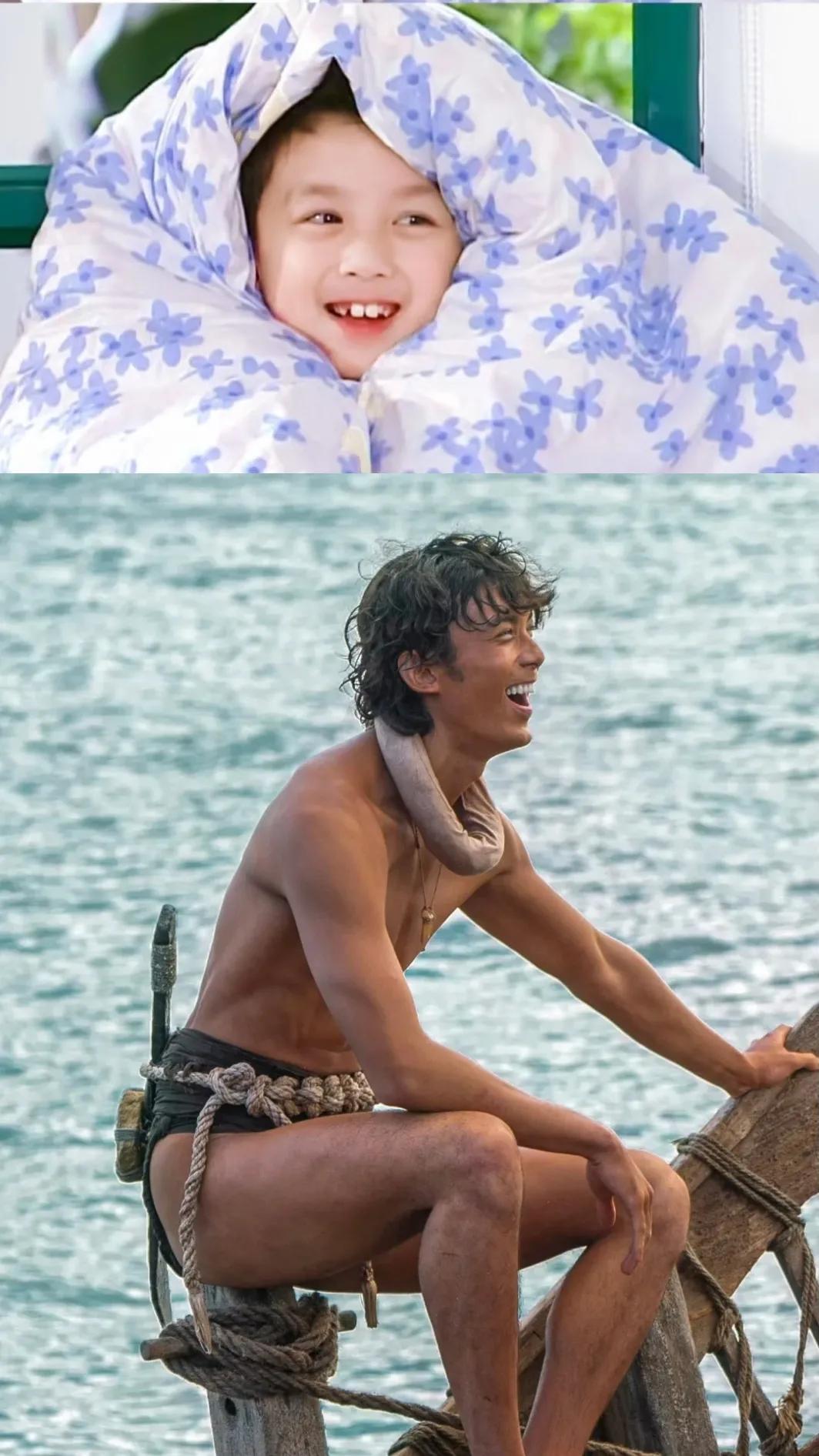 哈哈哈哈……
吴磊，一个小时候裹得多严实，长大后就脱的越光的男演员。

这些年，
