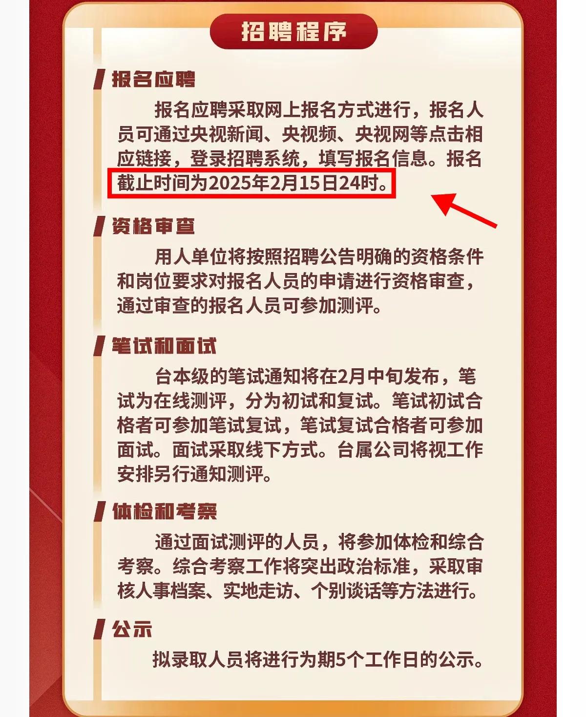 中央广播电视总台2025公开招聘，报考人员，除了25届应届生之外，也包括择业期还