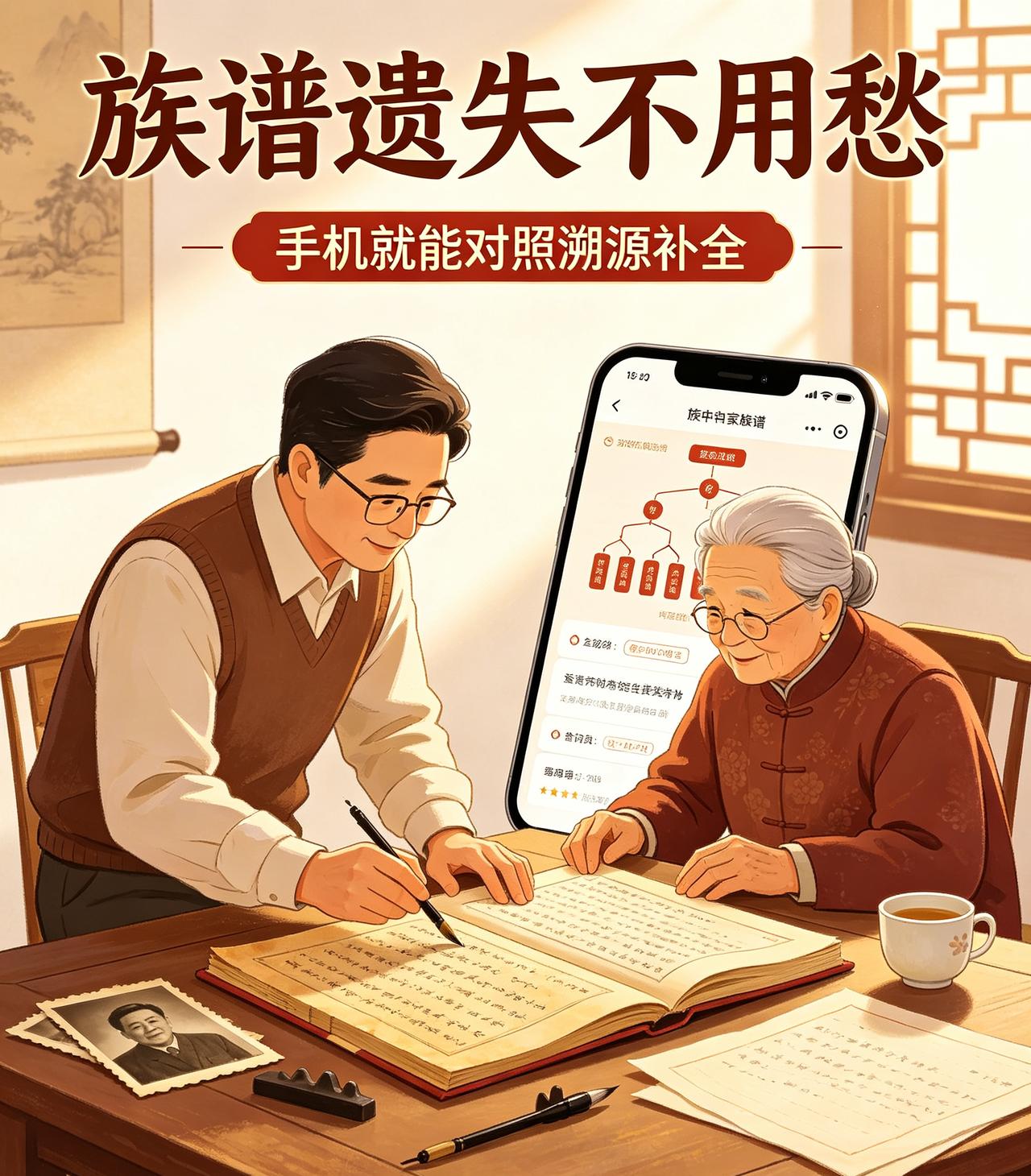 老家族谱弄丢别着急！
一个官方渠道
轻松找回补全！
 

很多农村、老家家族族谱