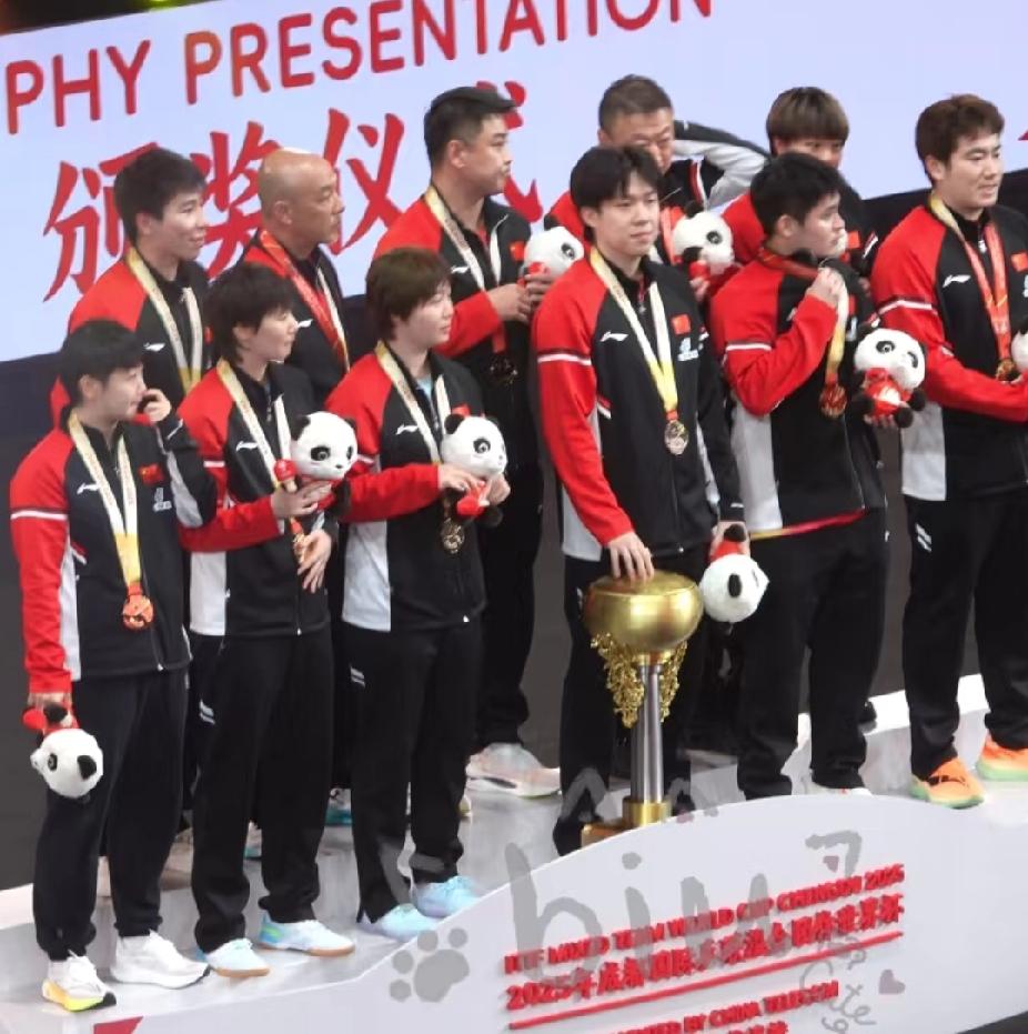 孙颖莎在国乒队里像个小团子
 
国乒领奖台名场面！一堆大高个里夹着莎莎，站在边边