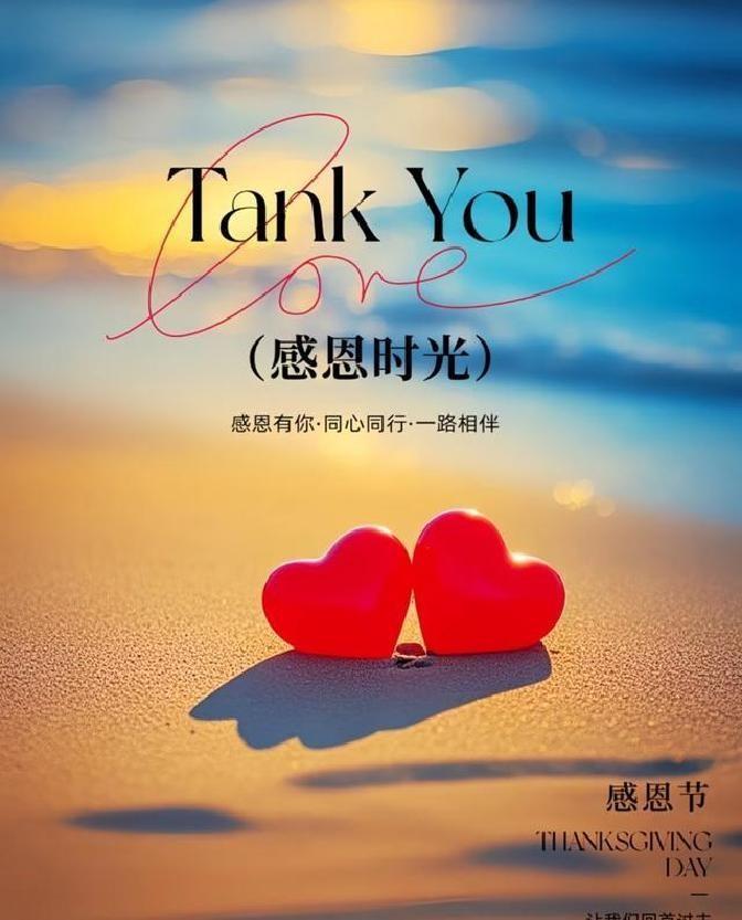 感恩有你，一路相伴，适合朋友圈的感恩节文案，愿岁月温柔！
别做表面功夫！感恩节不