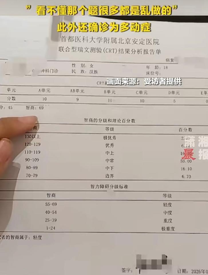 高三学生拼尽全力学不动，去医院一查，竟被测出“轻度智障”！
这不是猎奇，是真实发