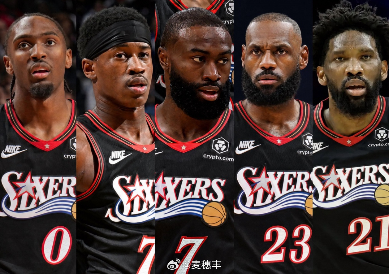 这先发五人，看起来还可以吧。詹姆斯加盟76人NBA