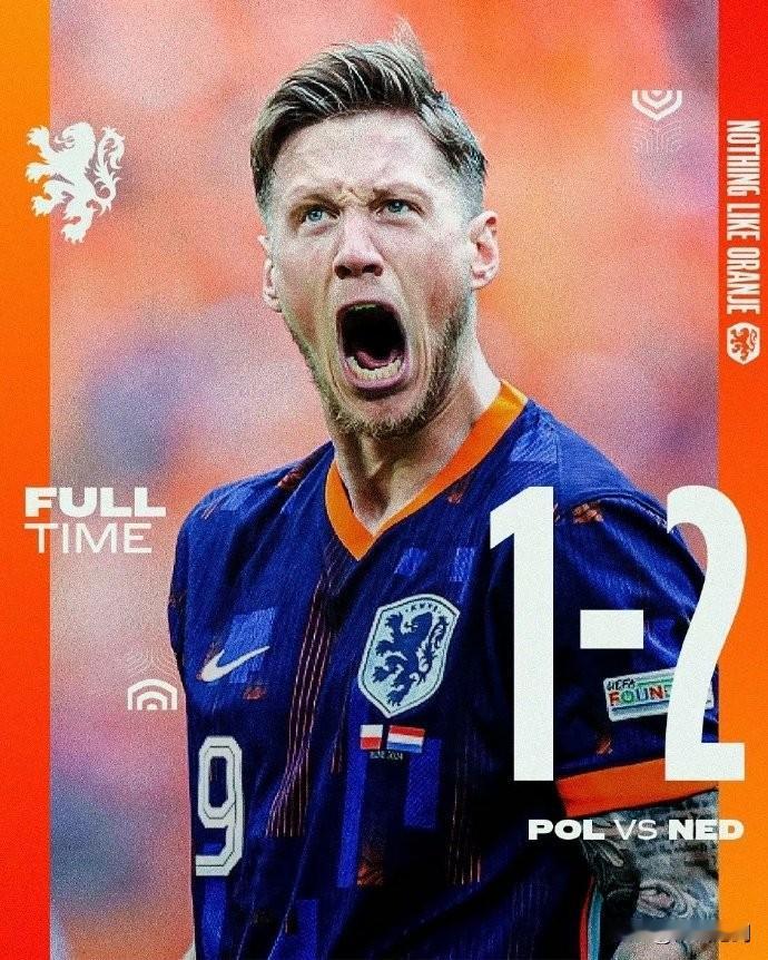 足球：2024德国欧洲杯战报及赛程：

荷兰2-1波兰
欧洲杯小组赛D组，荷兰2