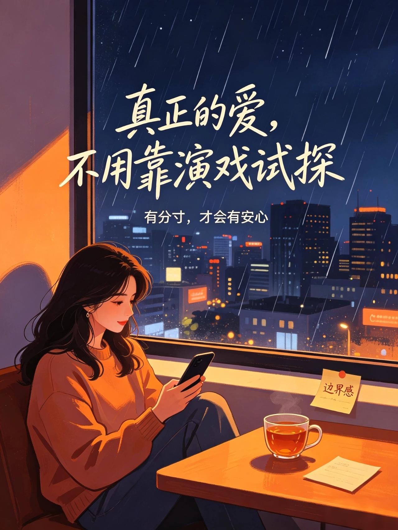 真正的爱根本不用靠演戏试探
 
突然想通一个很扎心的道理：
 
但凡需要靠吵架、