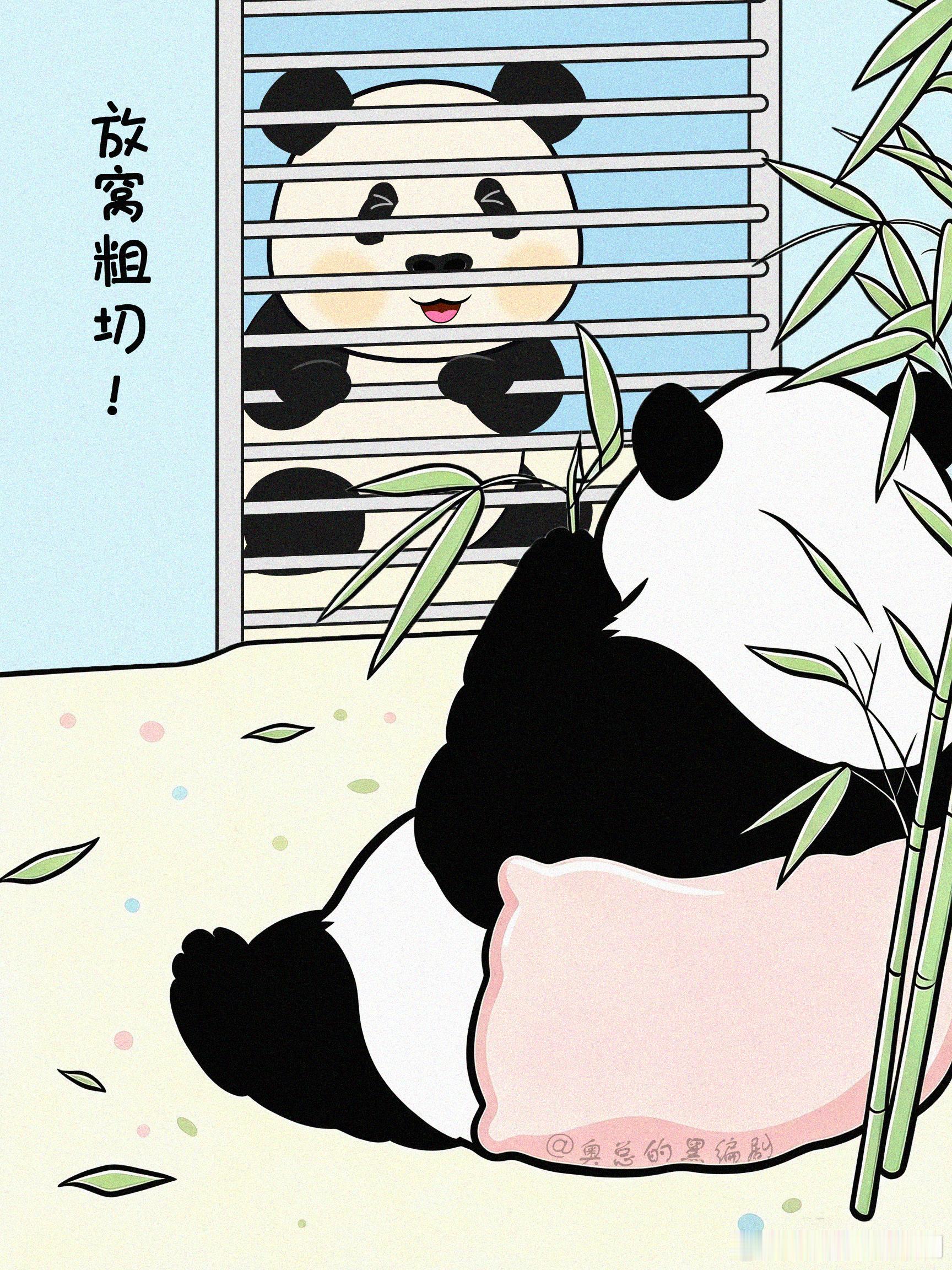 大熊猫奥胖 立秋咯，凑胖纸还不发🐓，被sei关了哦~ 
