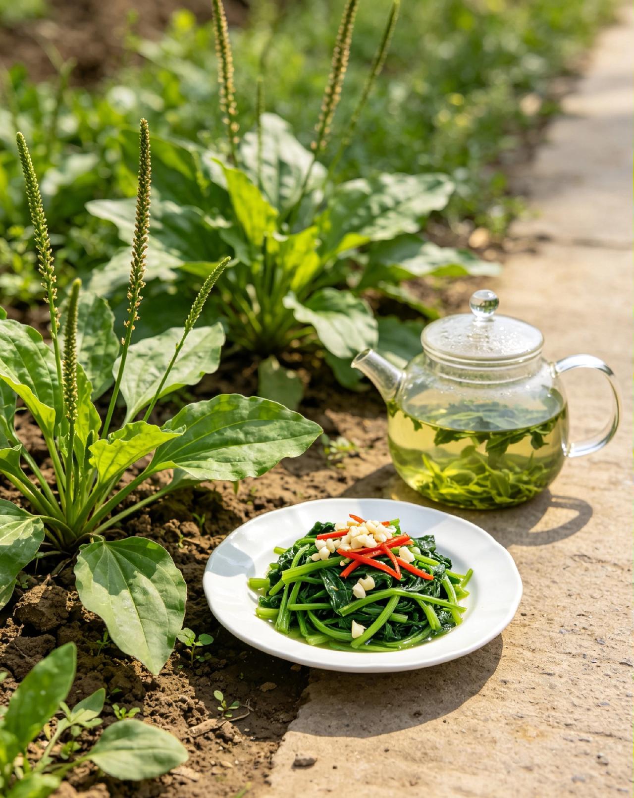 不起眼的车前草，竟是春日养生宝藏🌿
 
车前草俗称猪耳草、车轮菜，是乡野路边随