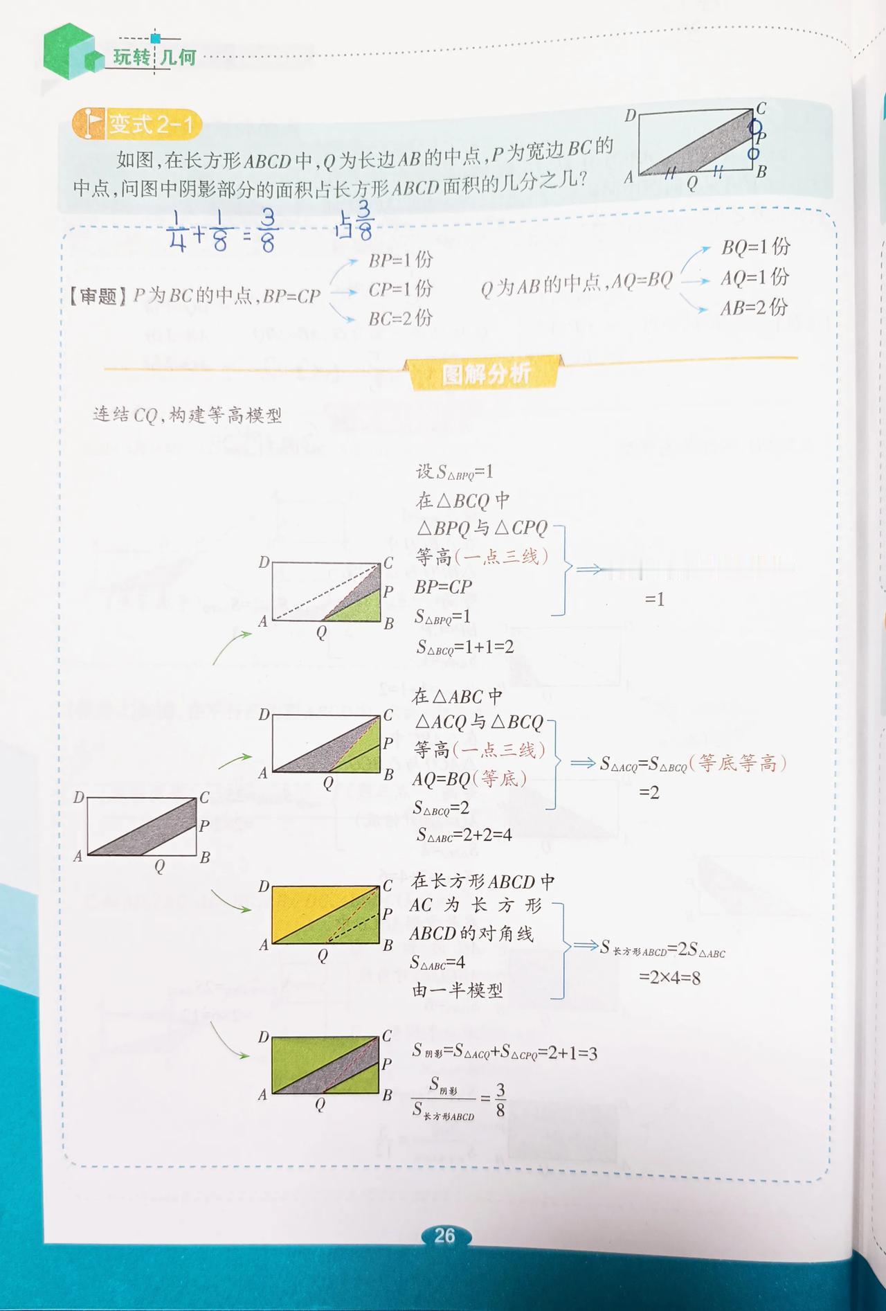 《玩转几何》⏰28+13=41分钟
遇到的第一个难题——图四的例5
看她没有思路