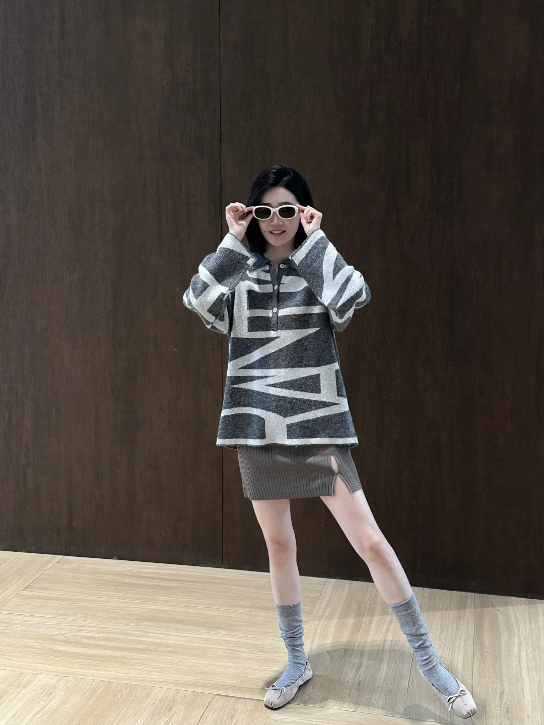 OOTD 短裙毛衣日