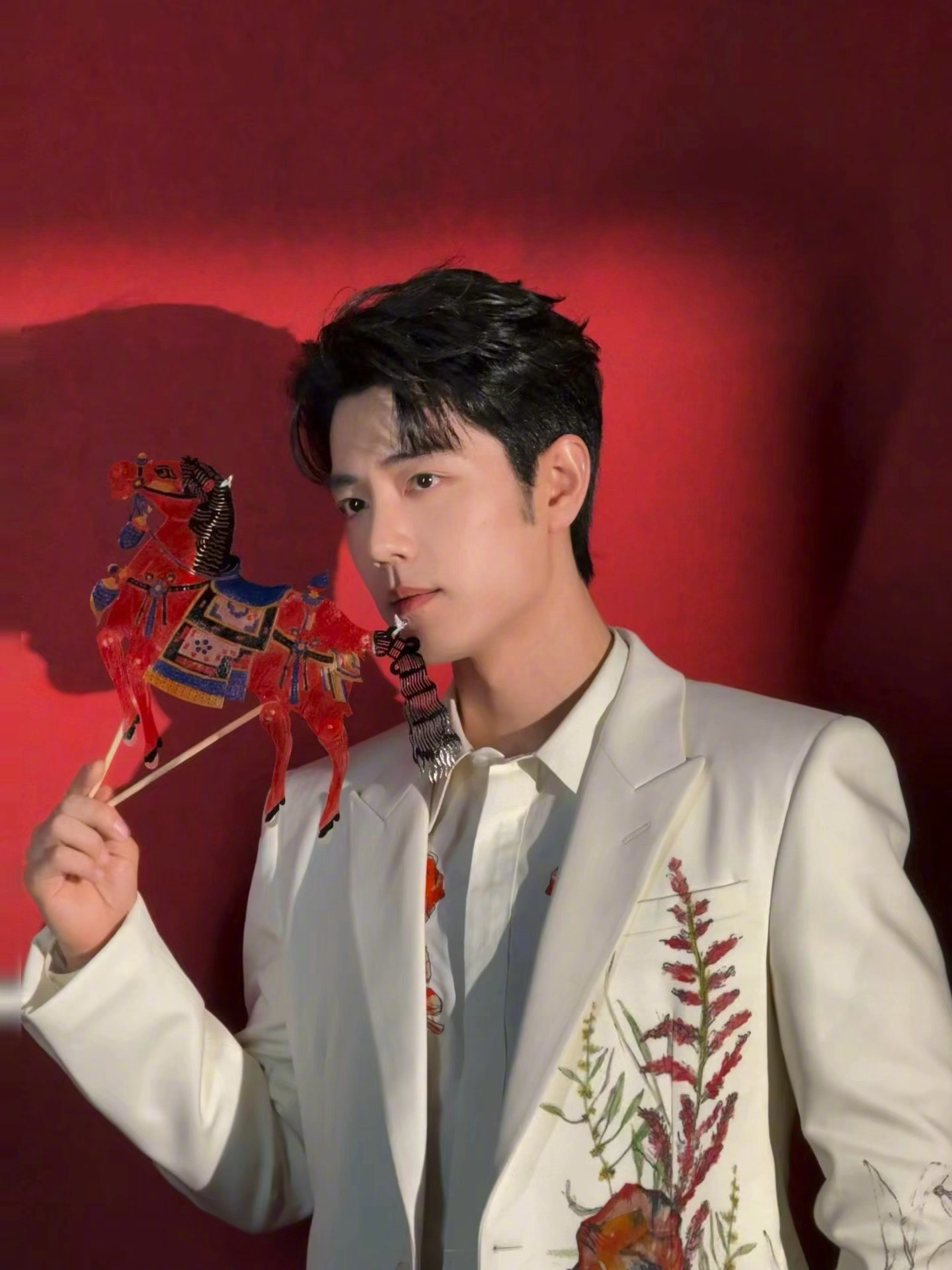 肖战 今夜 北京台春晚 造型live图，俊逸翩翩的风度，穿麦昆的他！的确担得起 