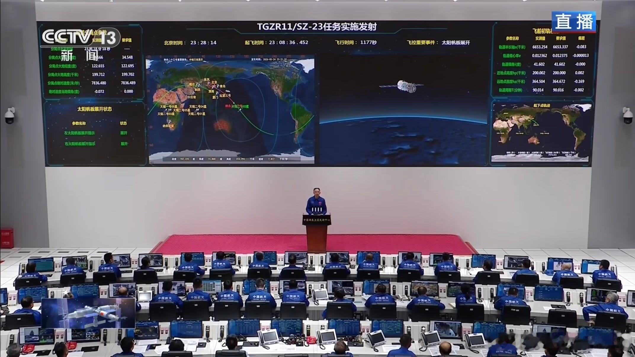 神23发射圆满成功直播神23发射神舟二十三号发射圆满成功！大概在明天2:30左右