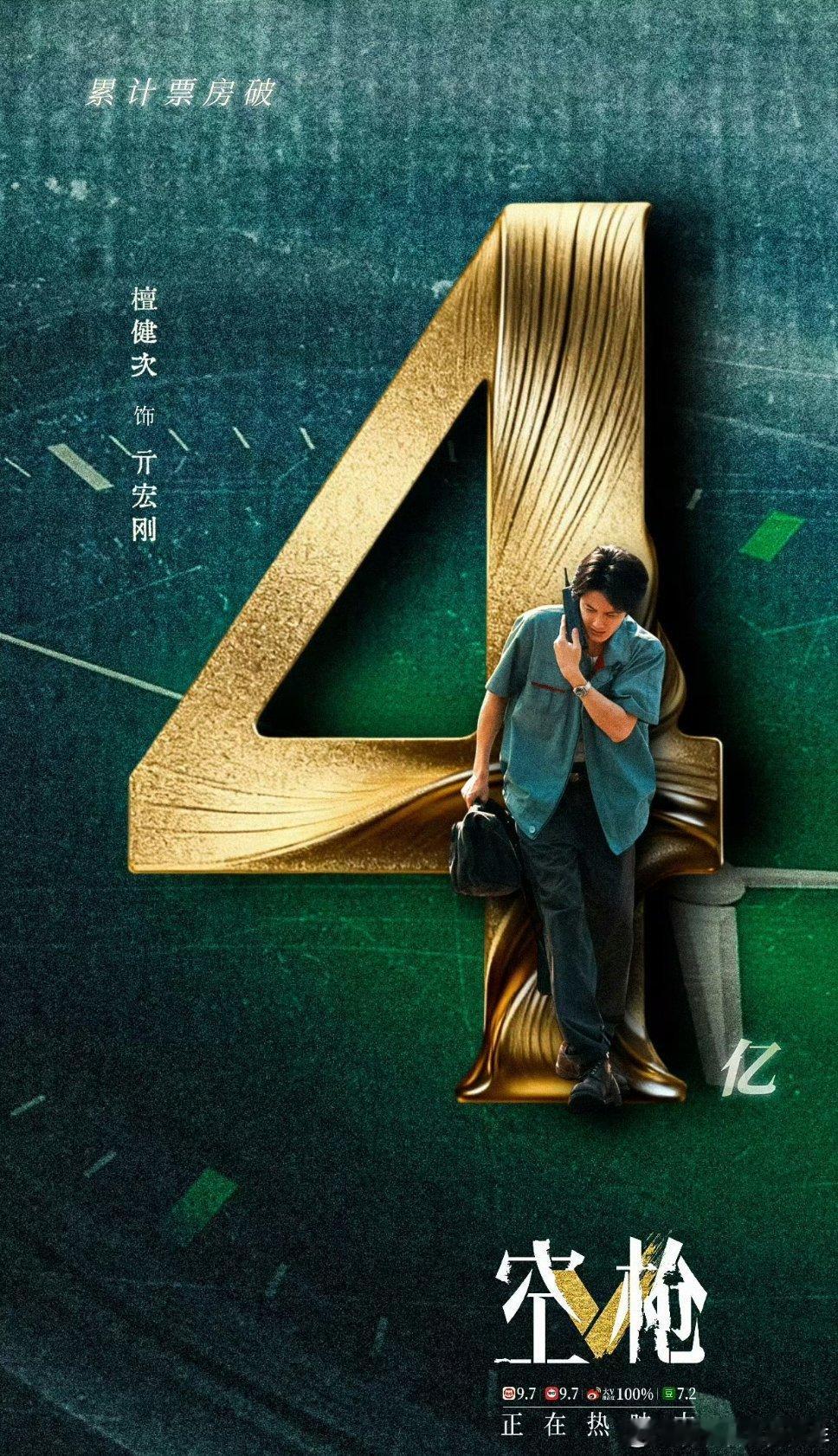 檀健次空枪 累计票房破4️⃣亿！视听盛宴，强爽上头！电影《》猫眼、淘票票双平台开