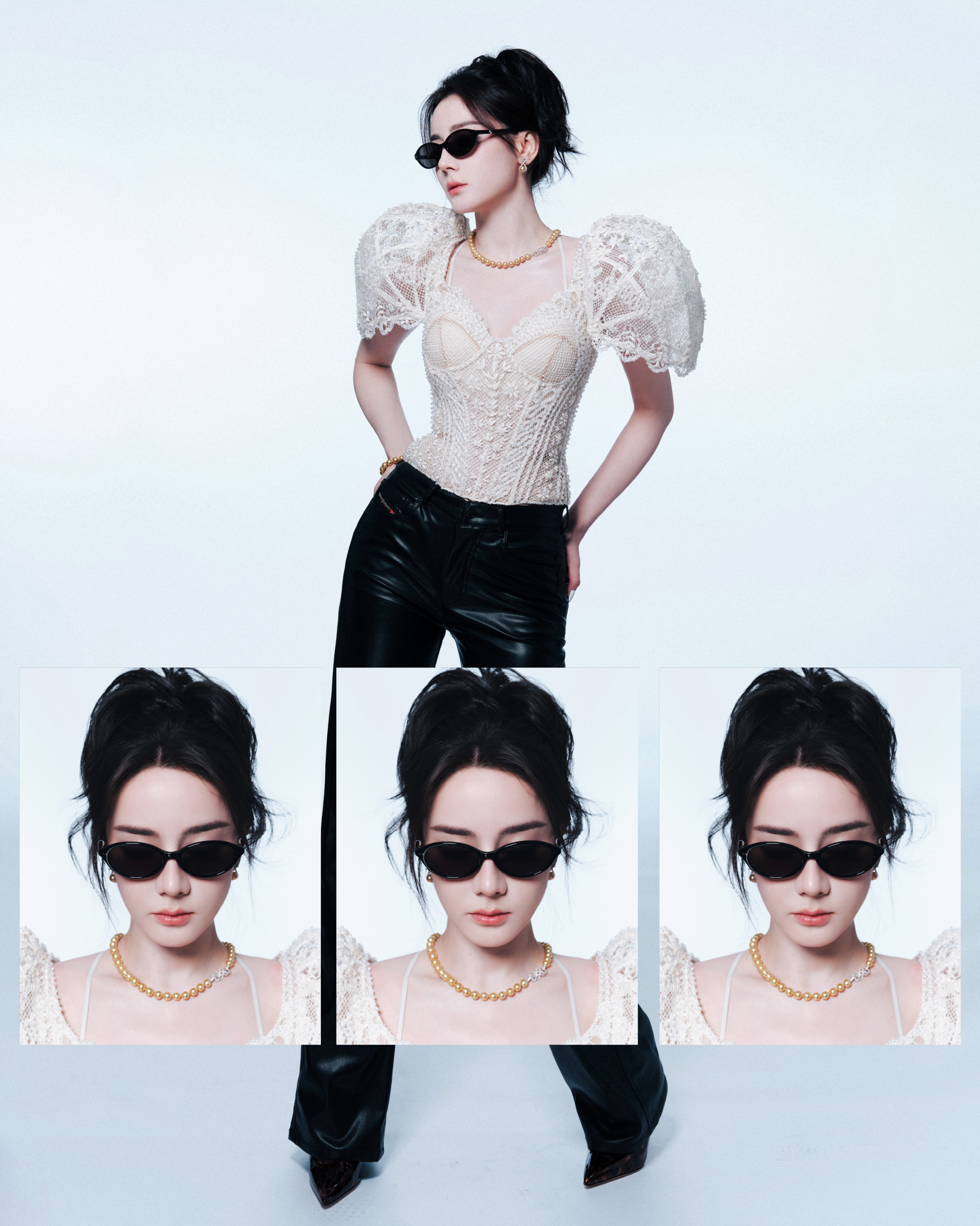 迪丽热巴风格漫游迪丽热巴墨镜一戴酷姐就来  迪丽热巴风格漫游，谁懂热巴墨镜一戴酷