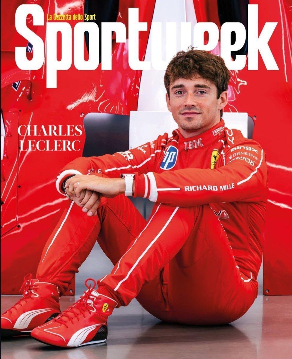 Charles登上本期Sportweek封面穿的是蒙扎特别款赛车服！2026f1