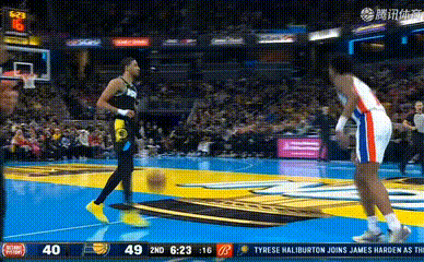 哈利伯顿！！赛季最佳进球，太帅了。