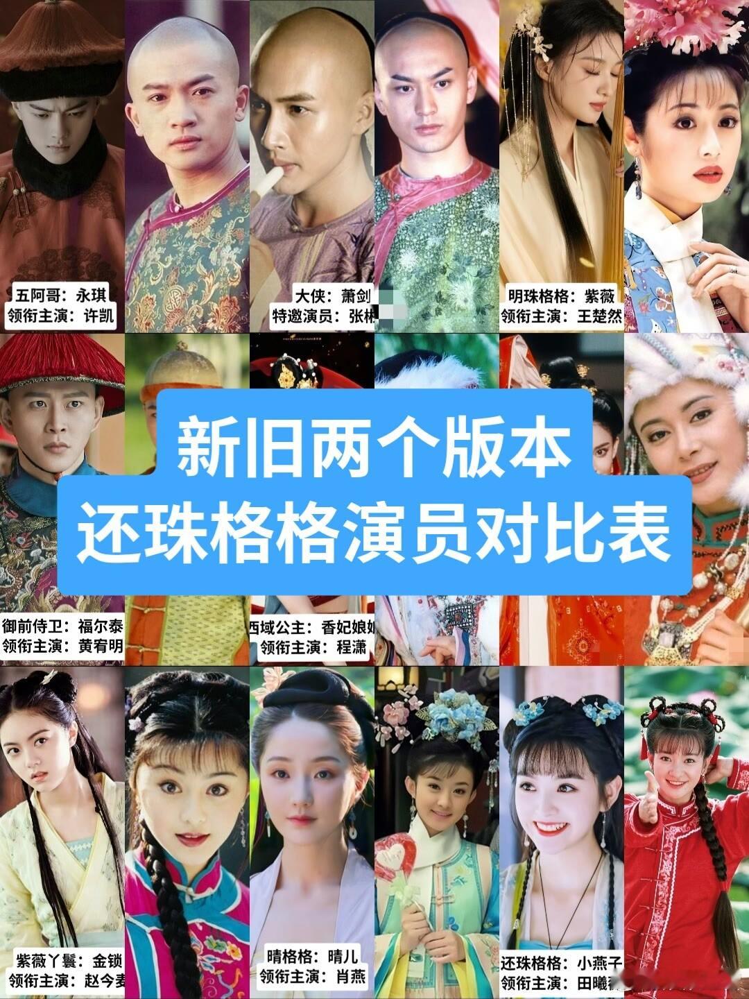 《还珠格格》演员对比照片你更喜欢哪版？更喜欢谁？听说新版本即将翻拍，是真的吗？