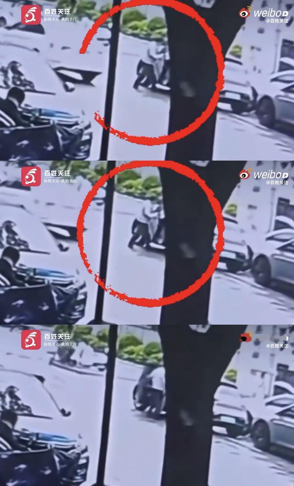 女司机脚踢保安被扇耳光原视频流出，女司机脚踢保安前，该保安曾连续两次推车门挤压女