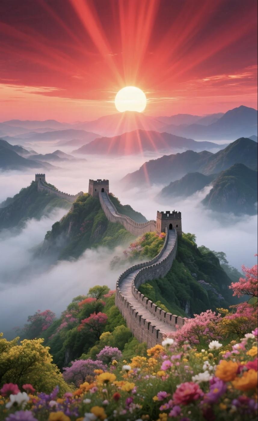 上联：日照千山秀
下联：风过万壑声