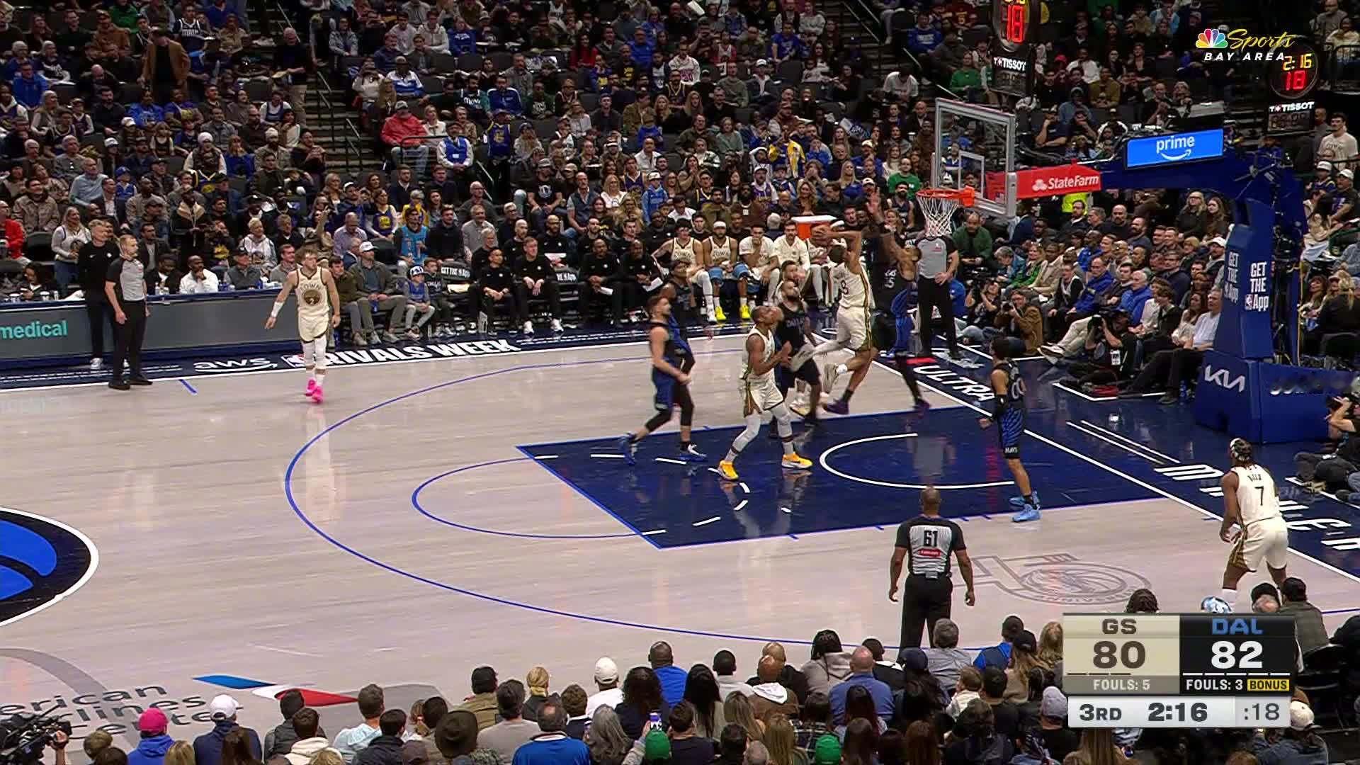 梅尔顿上篮得分🏀勇士85:82独行侠。勇士vs独行侠