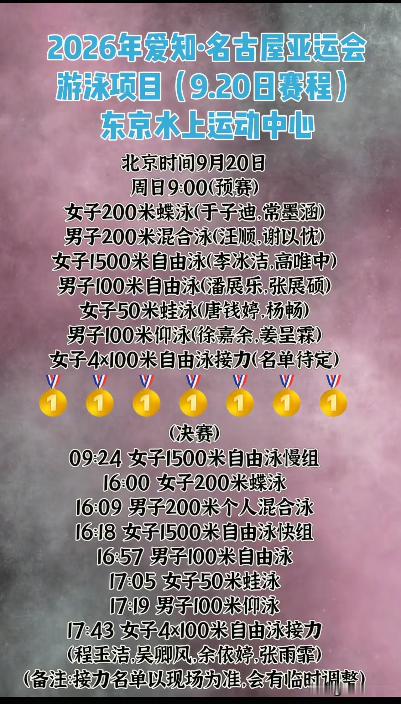 北京时间9月19日17:00，名古屋亚运会即将正式拉开帷幕！
9月20日9：00