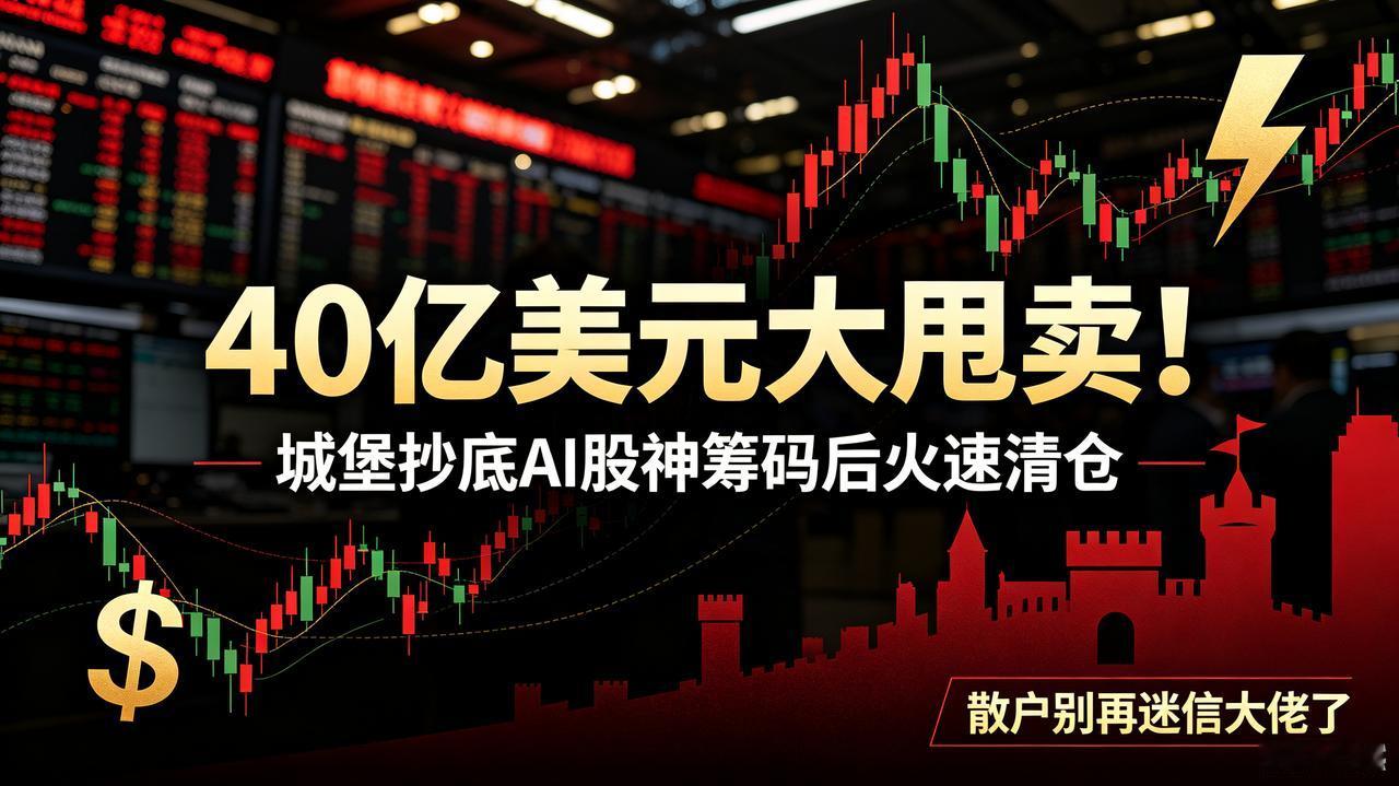 40亿美元大甩卖！城堡抄底AI股神筹码后火速清仓，散户别再迷信大佬了
 
财联社