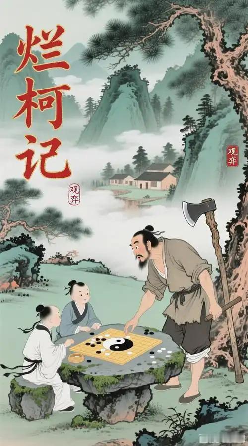 中国古代南朝梁任昉《述异记》卷上有一个王质烂柯的故事，讲述晋代樵夫王质入山伐木，