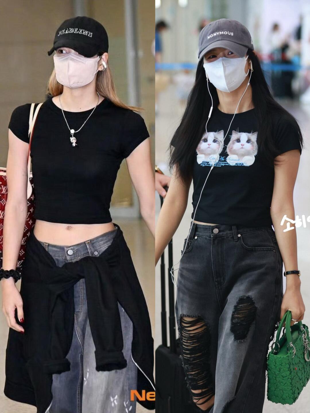 Lisa Jisoo今日机场街拍！