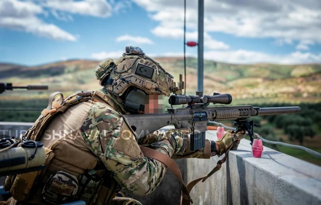 土耳其海军特种部队 (SAT) 士兵使用 KAC M110 SASS 7.62 