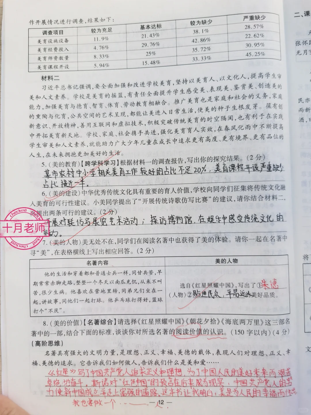八年级上册语文名著导读重点练习周周练试题