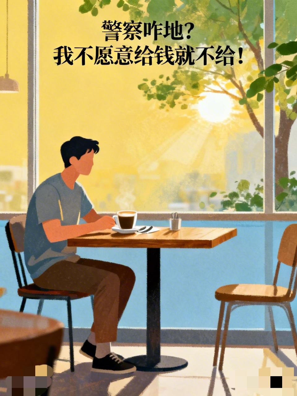 “警察咋地？我不愿意给钱就不给！”你不是警察嘛！你管呗！”3月28日，男子吃饭不