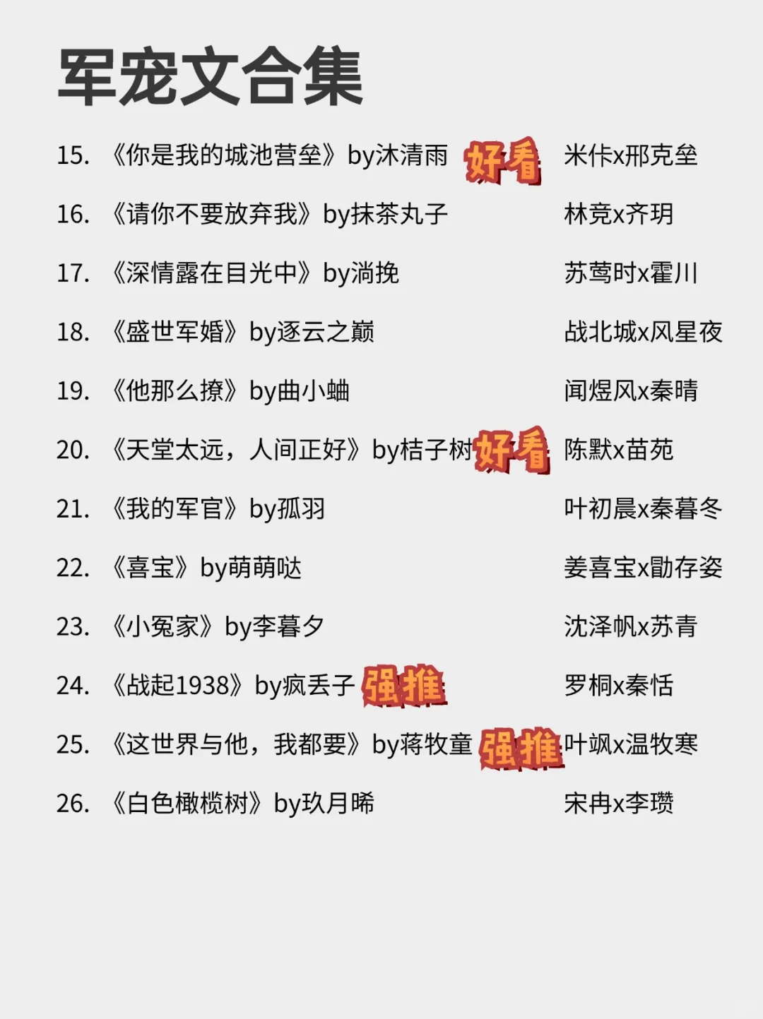 26本军宠文合集❗甜到尖叫❗上头