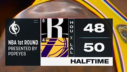 湖人火箭半场就差1分了湖人最后几分钟体能下降 不是失误就是犯规  火箭vs湖人n