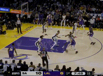 离谱，艾顿被文班封盖马刺vs湖人 ​​​