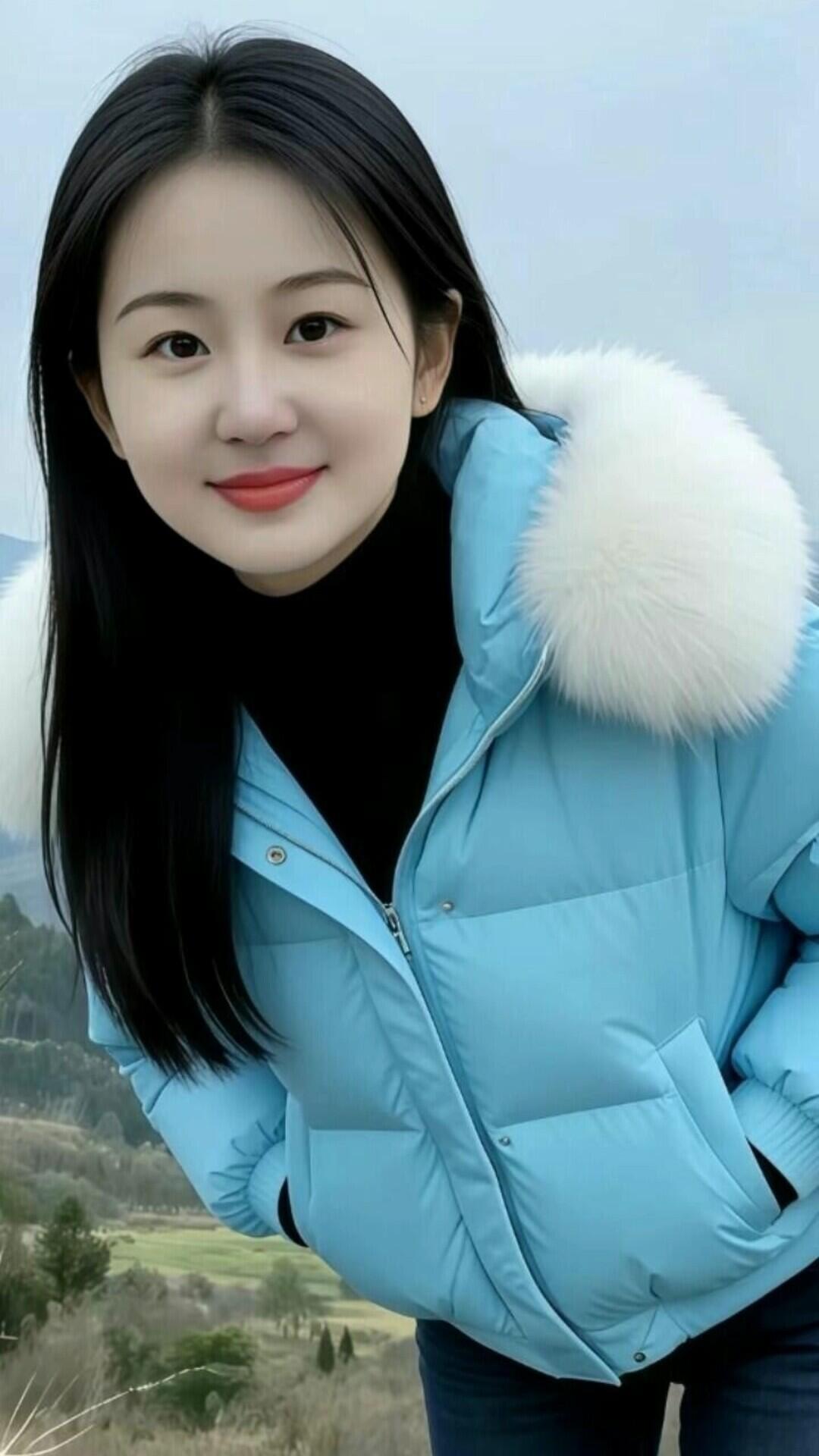 冬日暖阳下，元气少女笑靥如花🌞💖