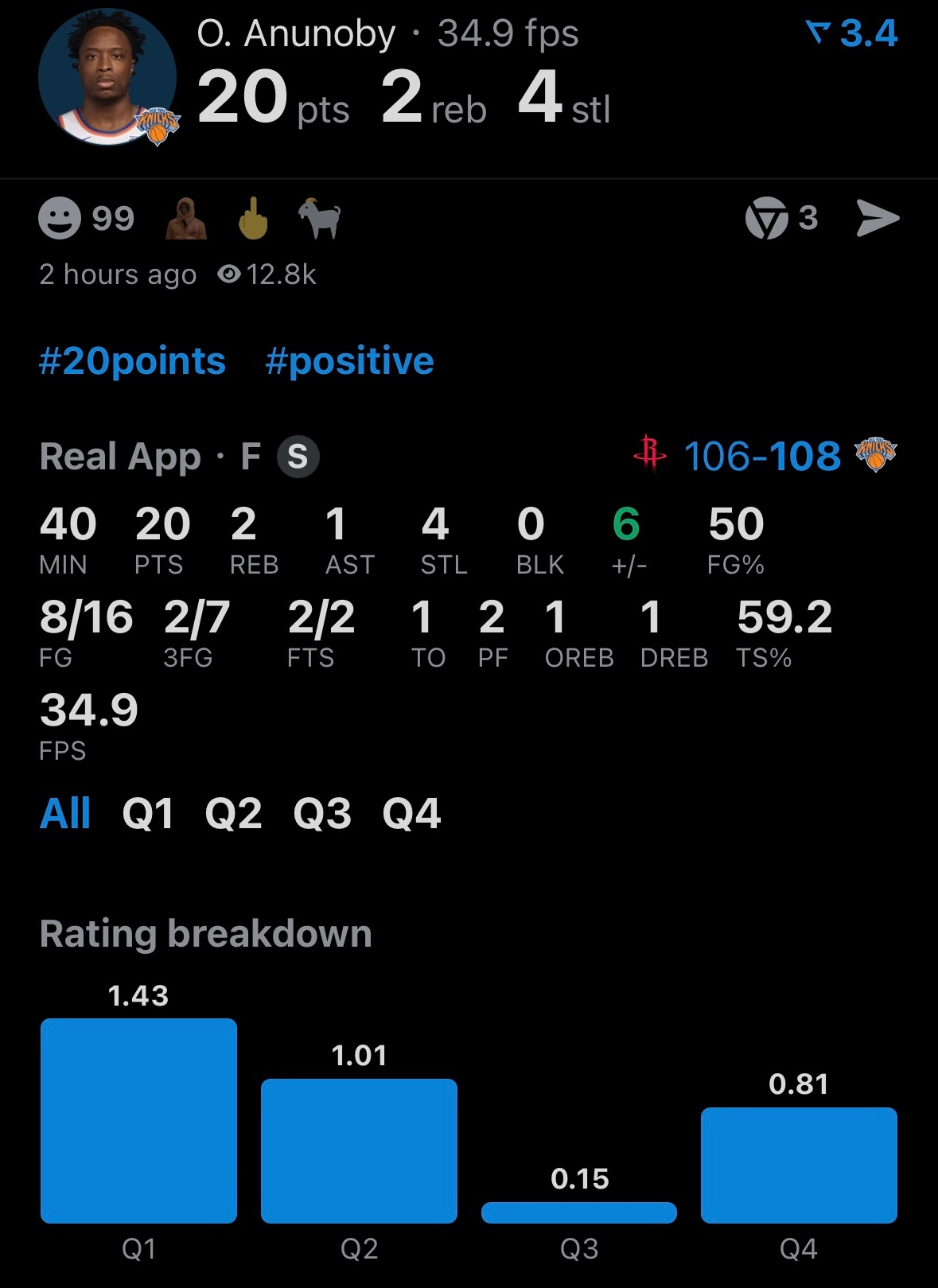 湖人侠！尼克斯18分逆转火箭！ 申京16分6板6助攻，杜兰特30分6板3助攻，阿