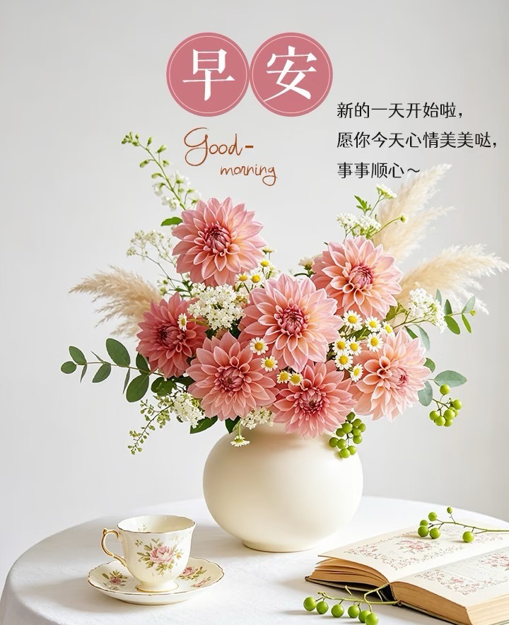 早安 晨光温柔，岁岁安然。不慌不忙，向阳生长，认真生活，好好努力，平凡的日子也会