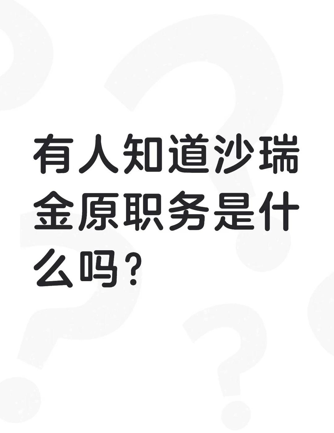 有人知道沙瑞金原职务是什么吗？不懂就问有问必答