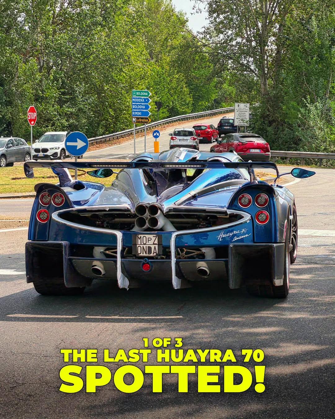 三台里面，唯一一台不是美规的Pagani Huayra 70 Roadster