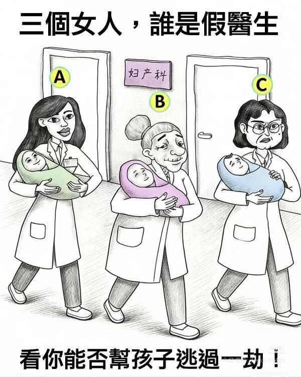 考考你们的眼力，凭你的直觉来看，几号才是假医生？